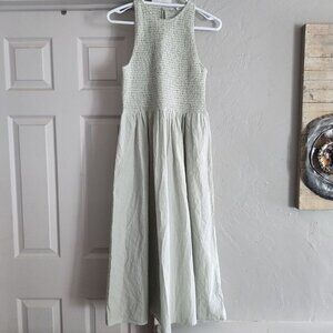 Madewell Melody Smocked Midi Dress in Pistachio